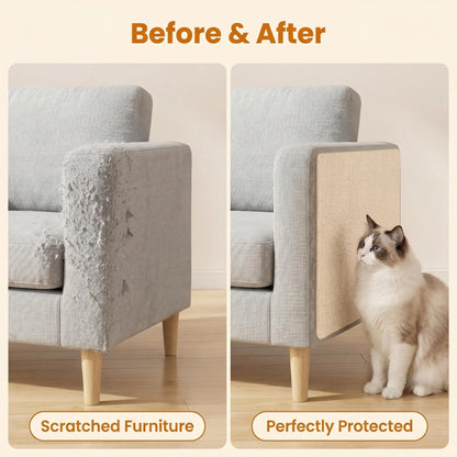 Iridescent Protective Cat Claw Guard Sticky Pad - 11.85" x 39.3" - Easy Installation Anti-Scratch Solution for Leather Furniture, Sofa Arms, and Corners by Sohochic Home Supply