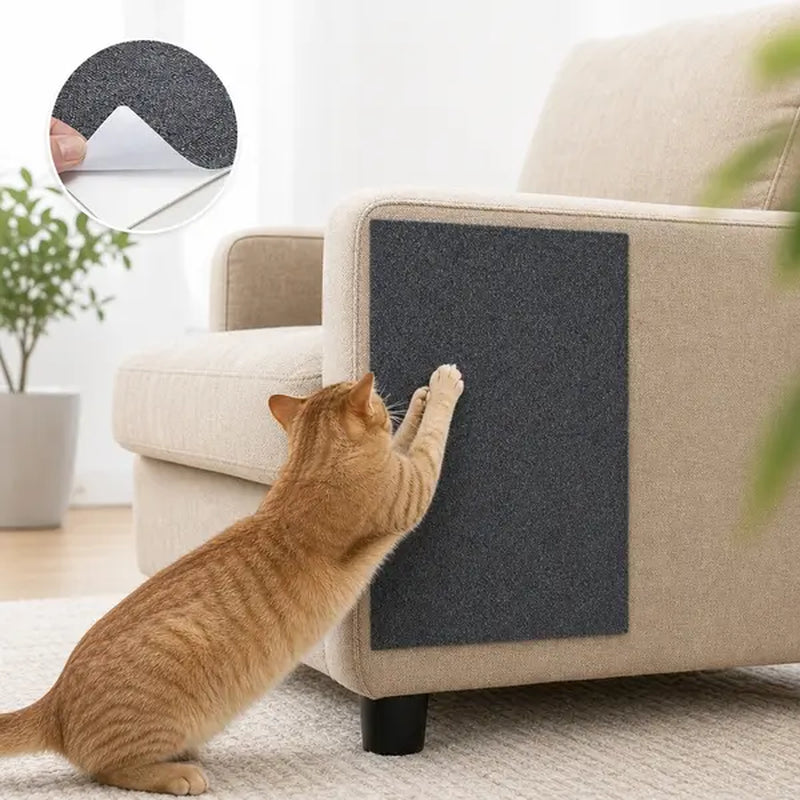 Iridescent Protective Cat Claw Guard Sticky Pad - 11.85" x 39.3" - Easy Installation Anti-Scratch Solution for Leather Furniture, Sofa Arms, and Corners by Sohochic Home Supply