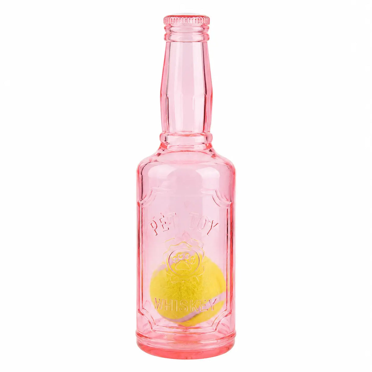 TPR Plastic Bottle-Shaped Dog Chew Toy with Tennis Ball - Interactive Fetch and Tug Toy for Small to Medium Dogs, Durable for Dental Relief and Indoor-Outdoor Play