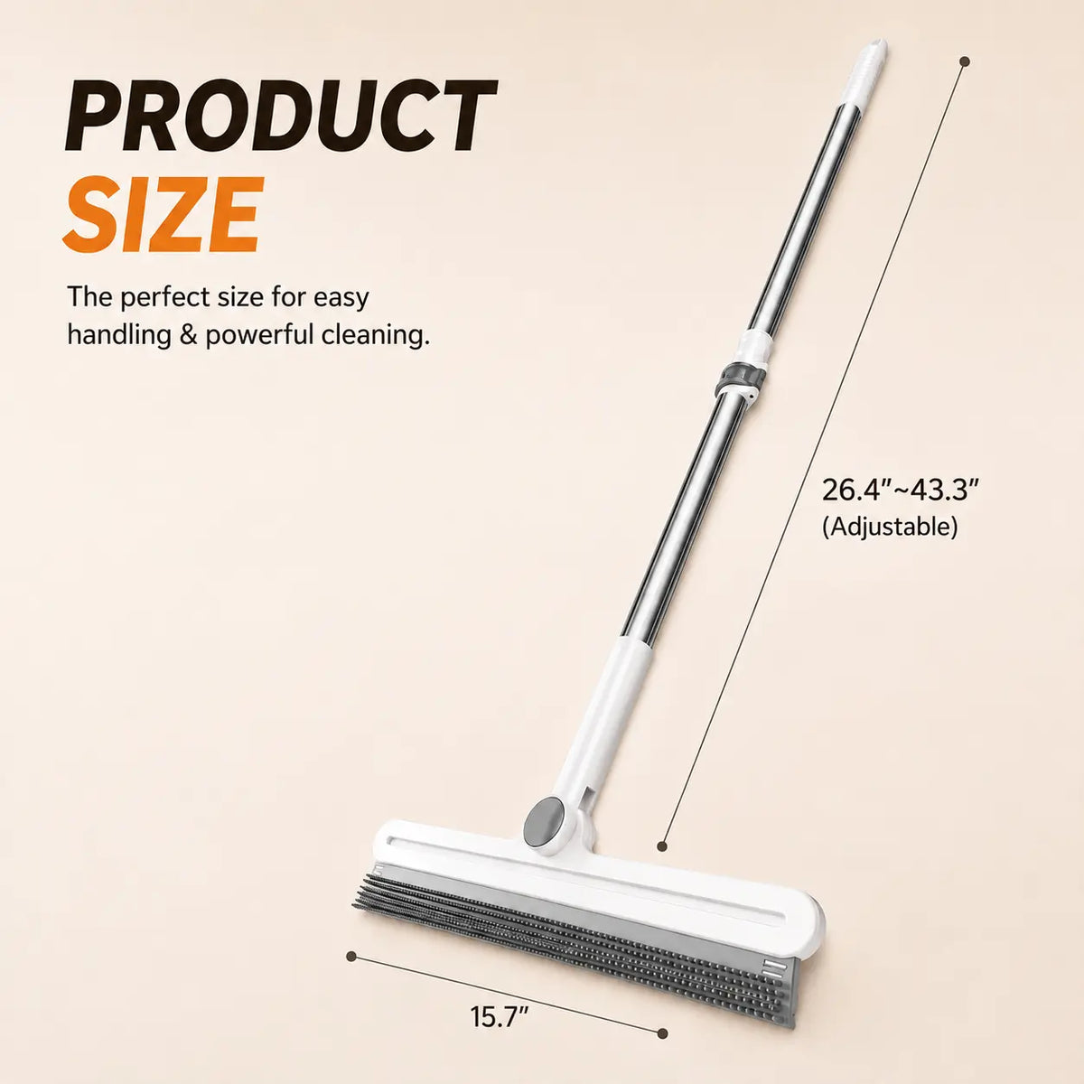 Professional Pet Hair Remover Rake and 180° Rotating Broom, Reusable Wet/Dry Squeegee and Silicone Scrubber for Carpets, Upholstery, Hardwood Floors, Bathrooms, and Pet Areas - Lint Roller Alternative for Rugs, Beds, Mats, and Furniture