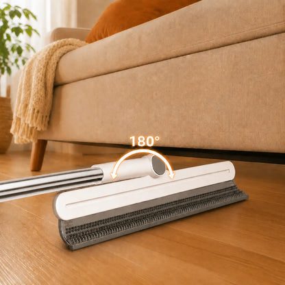 Professional Pet Hair Remover Rake and 180° Rotating Broom, Reusable Wet/Dry Squeegee and Silicone Scrubber for Carpets, Upholstery, Hardwood Floors, Bathrooms, and Pet Areas - Lint Roller Alternative for Rugs, Beds, Mats, and Furniture