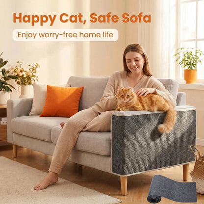 Iridescent Protective Cat Claw Guard Sticky Pad - 11.85" x 39.3" - Easy Installation Anti-Scratch Solution for Leather Furniture, Sofa Arms, and Corners by Sohochic Home Supply