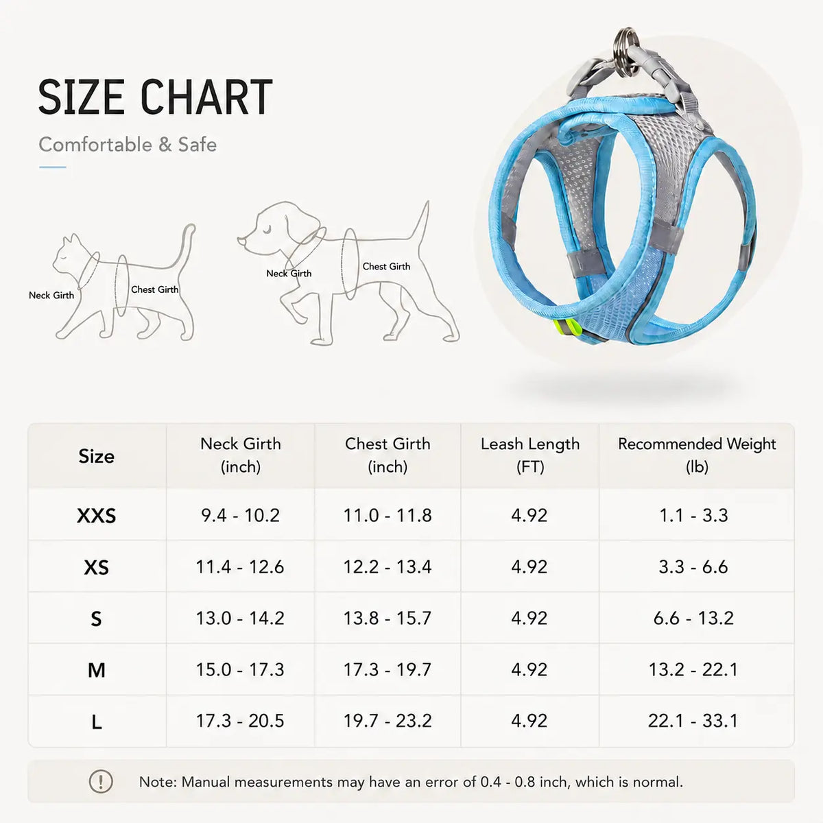 Breathable Mesh Pet Harness and Leash Set - No Pull, Escape-Proof Vest with Reflective Strip for Small to Medium Dogs and Cats - Adjustable Soft Padded Design for Walking and Training