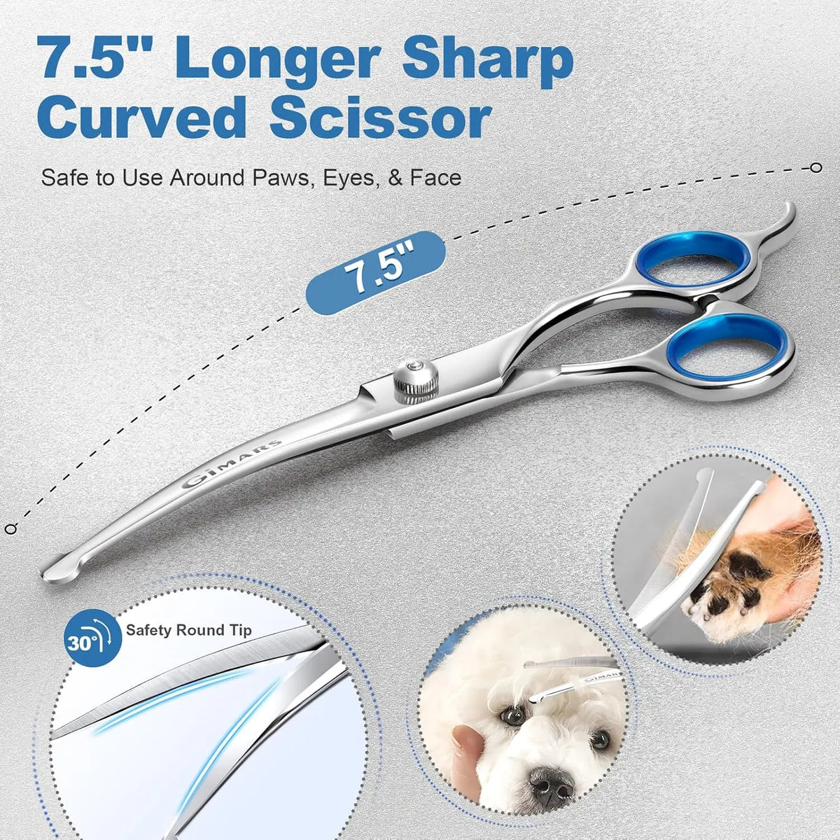 9-In-1 Professional Grooming Scissors Kit for Dogs and Cats - Ergonomic Design with Precise Cutting, Rounded Tips, Thinning Shears, Nail Clipper, File, Steel Comb, and Storage Case for Small to Medium Pets and Beginners