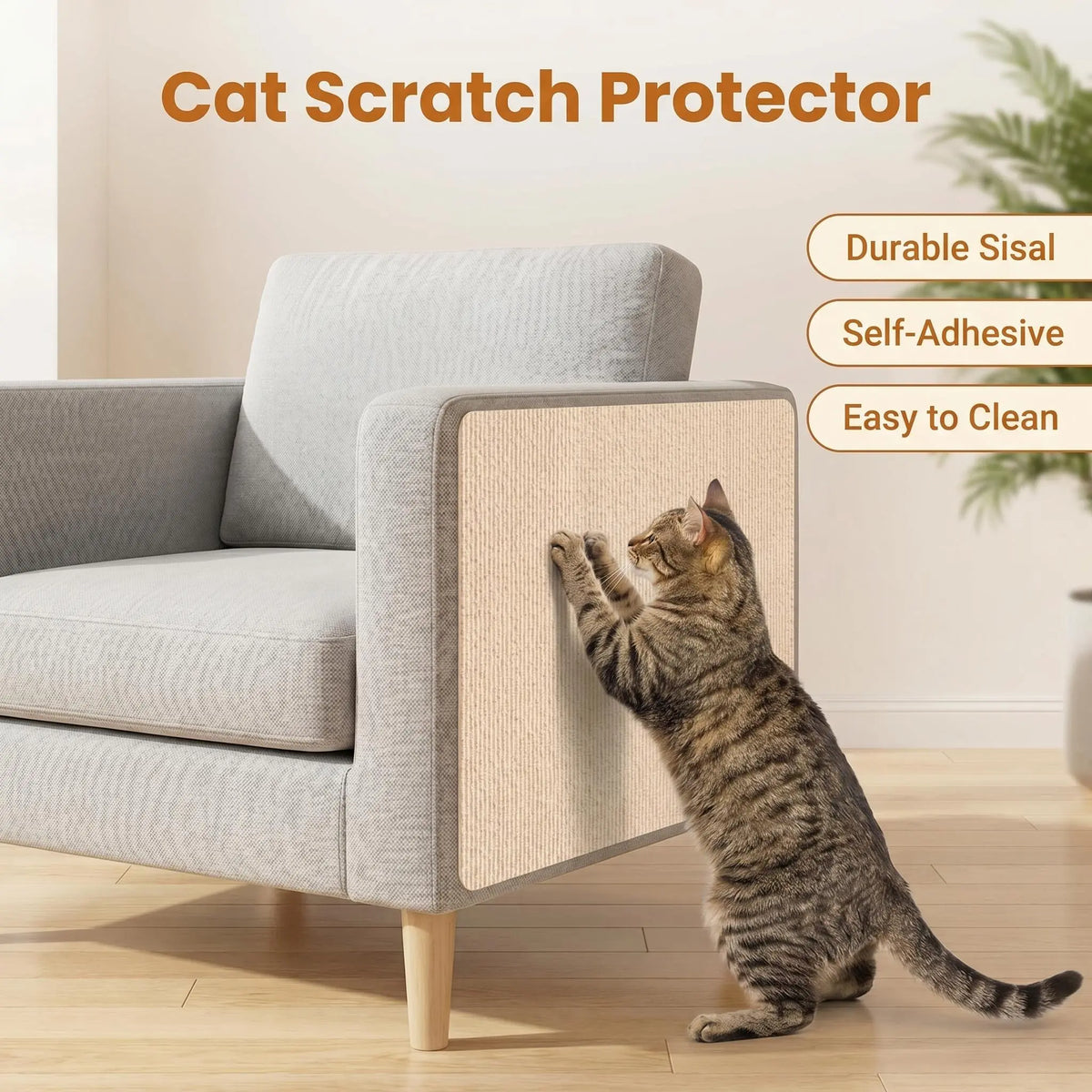 Iridescent Protective Cat Claw Guard Sticky Pad - 11.85" x 39.3" - Easy Installation Anti-Scratch Solution for Leather Furniture, Sofa Arms, and Corners by Sohochic Home Supply