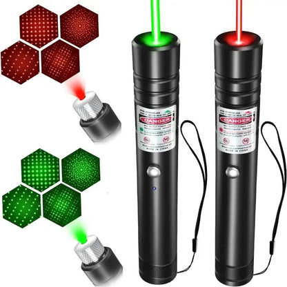 Rechargeable Green Laser Pointer and Line Light Flashlight for Long-Distance Use in Presentations, TV/LED/LCD Screens, Office, Outdoors, and Pet Activities