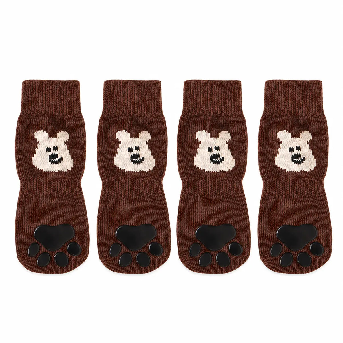 Silicone Anti-Slip Wear-Resistant Outdoor Paw Covers for Dogs and Puppies - 4-Piece Set