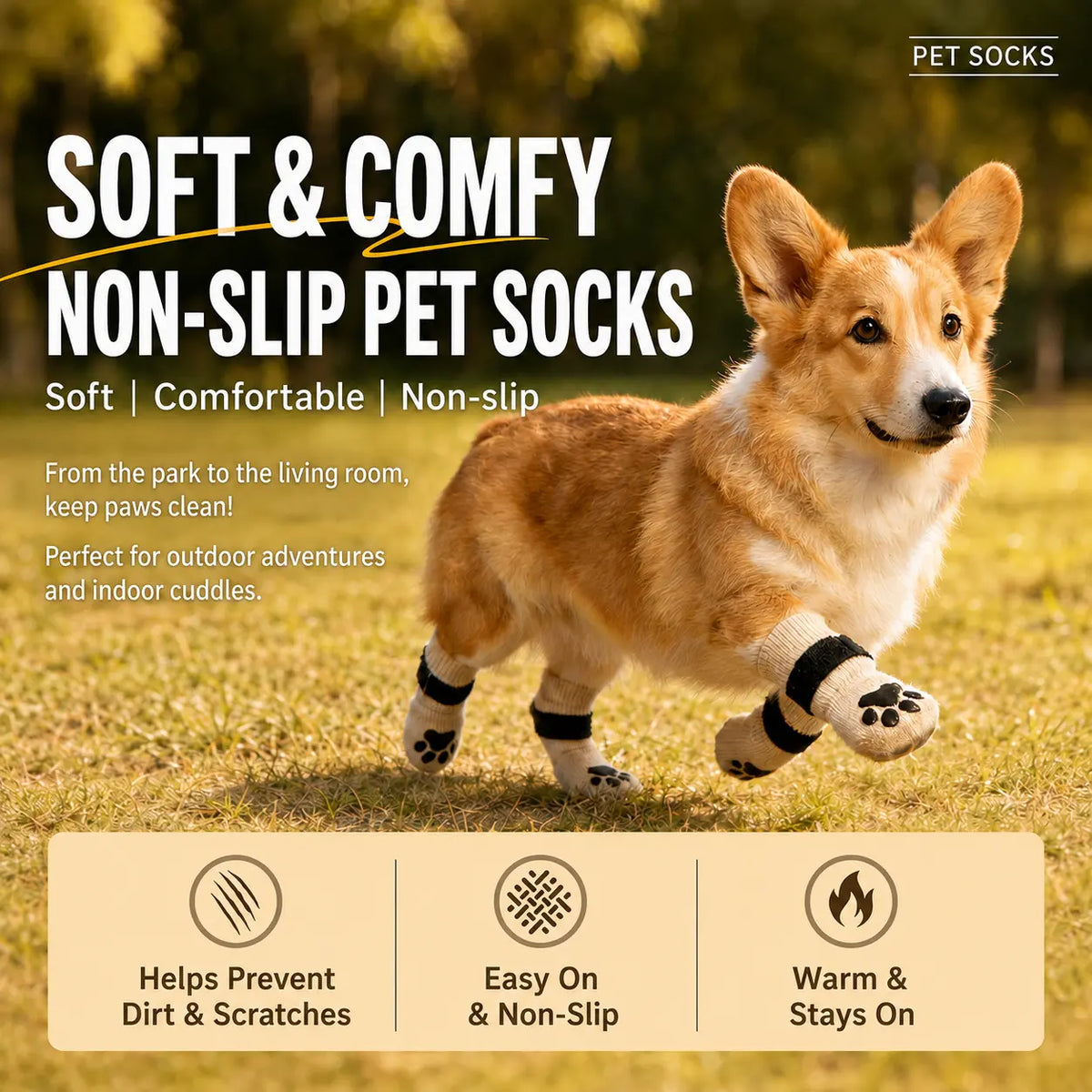Silicone Anti-Slip Wear-Resistant Outdoor Paw Covers for Dogs and Puppies - 4-Piece Set