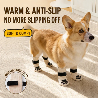 Silicone Anti-Slip Wear-Resistant Outdoor Paw Covers for Dogs and Puppies - 4-Piece Set