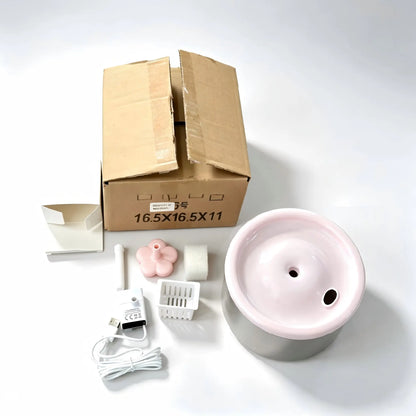 Cat Water Fountain Dispenser with Transparent Design, Quiet Operation, USB Power, and Recirculating Filter for Indoor Use