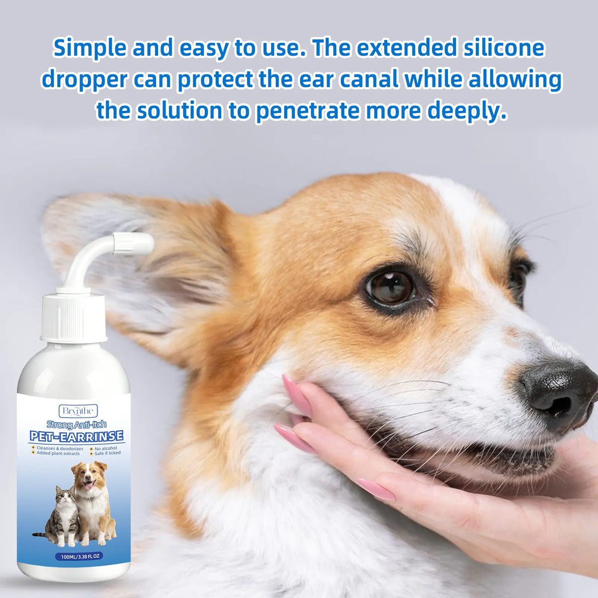 Gentle Pet Ear Cleanser | Odorless Solution for Dogs and Cats