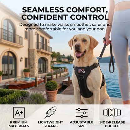 Tactical Dog Harness - Versatile and Durable Harness for All Breeds, Reflective Design, Adjustable No-Pull Control, Comfortable All-Day Wear, Easy Clip Attachment
