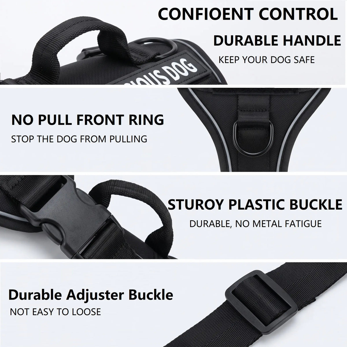 Tactical Dog Harness - Versatile and Durable Harness for All Breeds, Reflective Design, Adjustable No-Pull Control, Comfortable All-Day Wear, Easy Clip Attachment