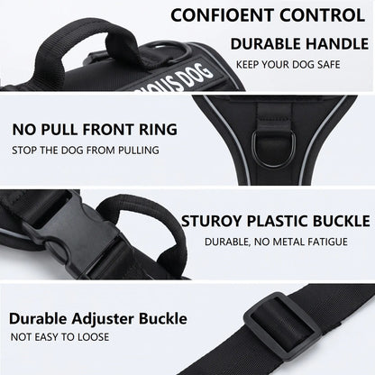 Tactical Dog Harness - Versatile and Durable Harness for All Breeds, Reflective Design, Adjustable No-Pull Control, Comfortable All-Day Wear, Easy Clip Attachment